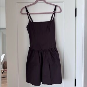 Dynamite Dark Plum Square Neck Romper